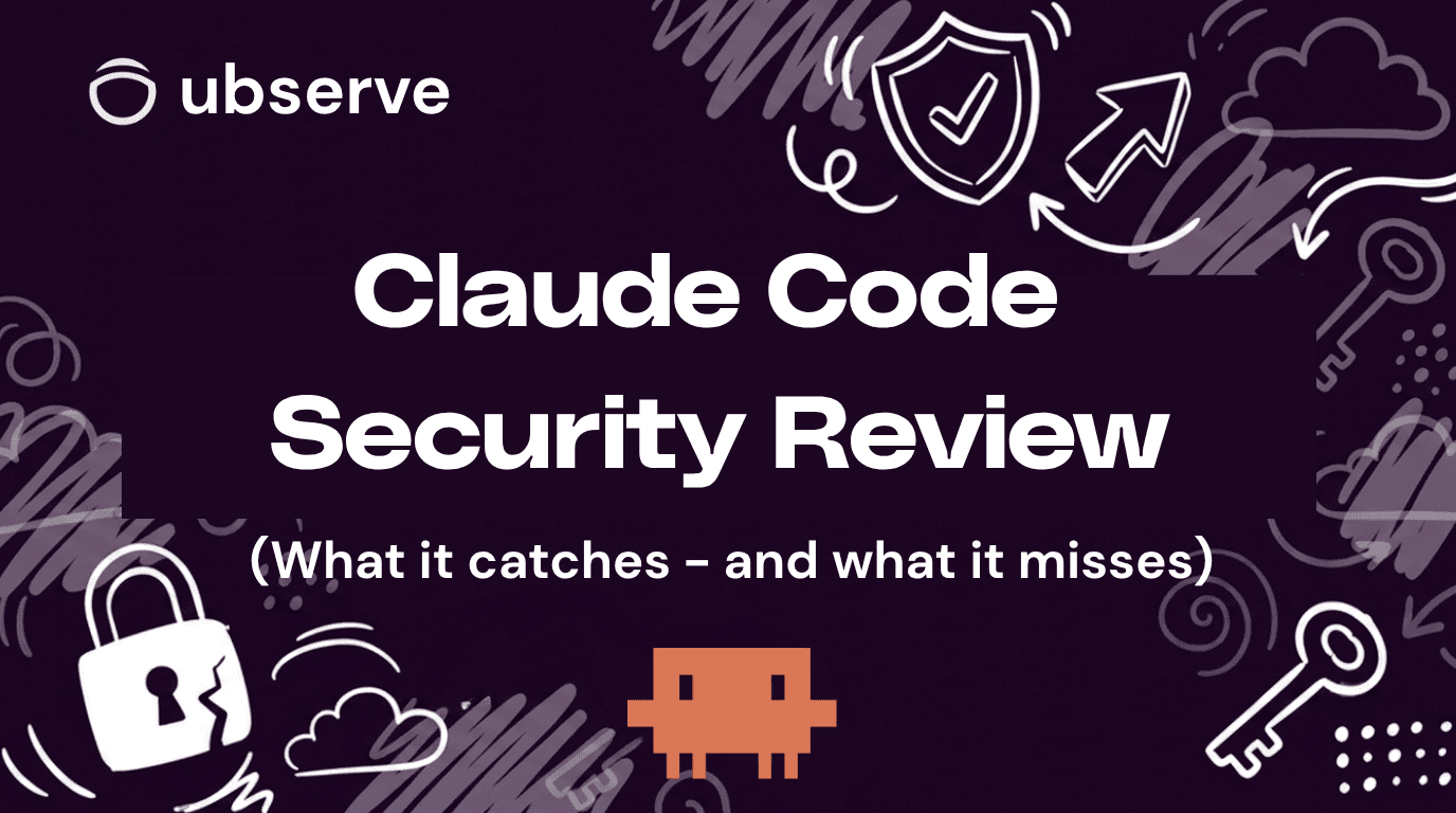 Claude Code Security Review cover: a shield with a checkmark, a cracked padlock, a key, and arrows in white line art on a dark purple background.