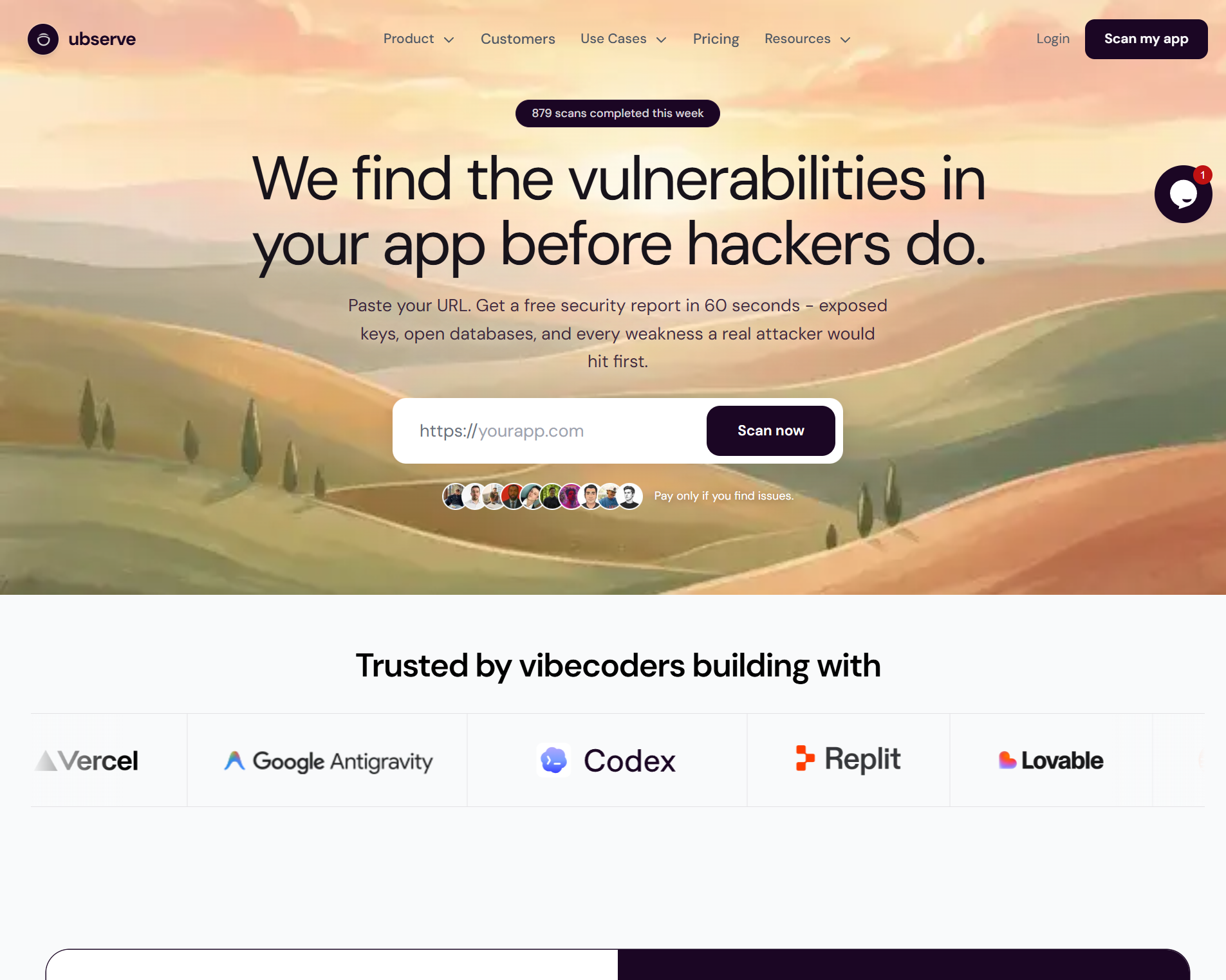 Ubserve homepage