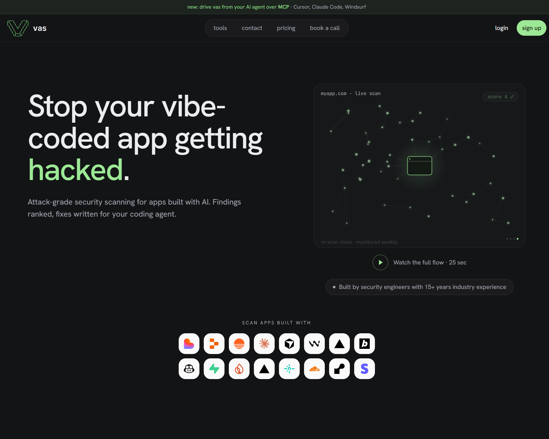 VibeAppScanner homepage